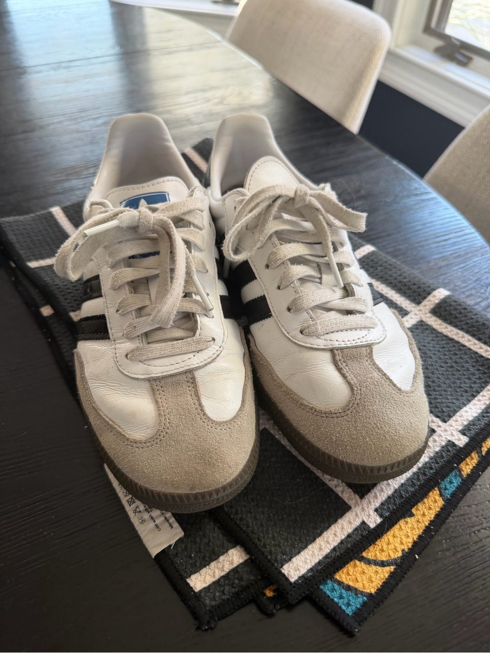 adidas Men's White and Beige Retro Court Sneakers samba
